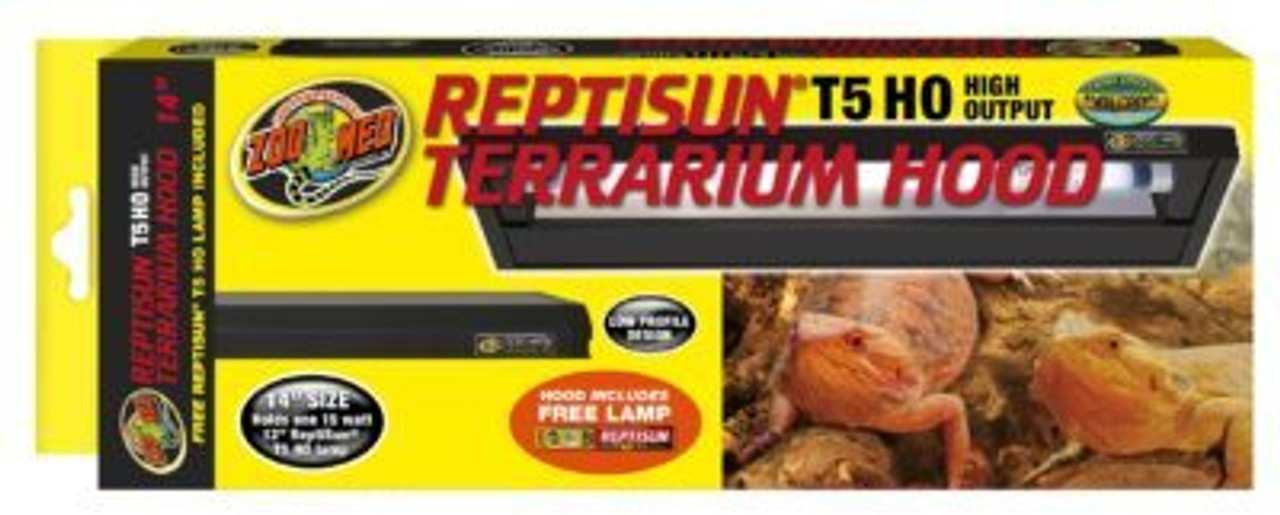 ReptiSun T5 High Output Terrarium Hood 14" - Iguana Reptiles and Reptile Supplies in St. Louis.