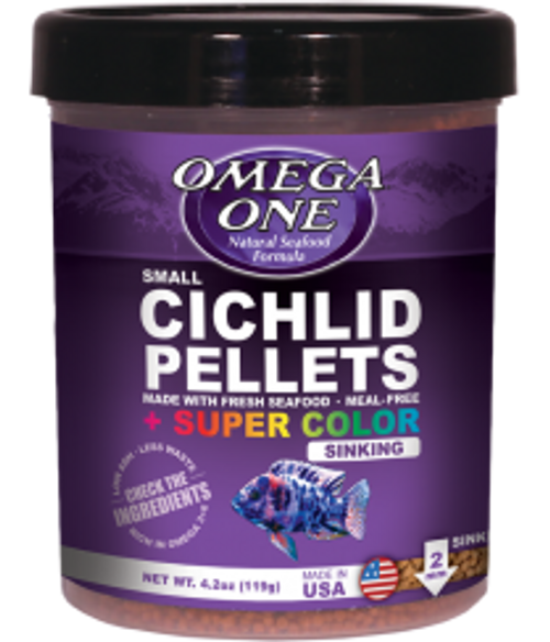 Omega One Super Color Cichlid Pellets Sinking - Small 8 oz