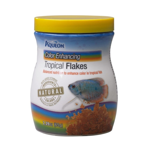 Aqueon Tropical Color Enhancing Flaked Fish food 2.29oz Jar