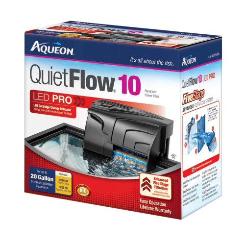 Aqueon QuietFlow 10 LED Pro Aquarium Power Filter 10-20gal