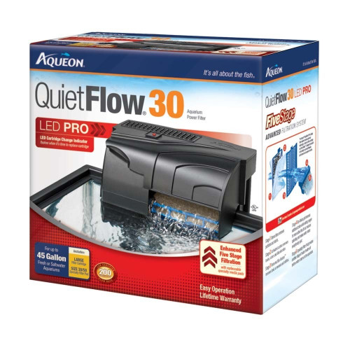 Aqueon QuietFlow 30 LED Pro Aquarium Power Filter 30-45gal