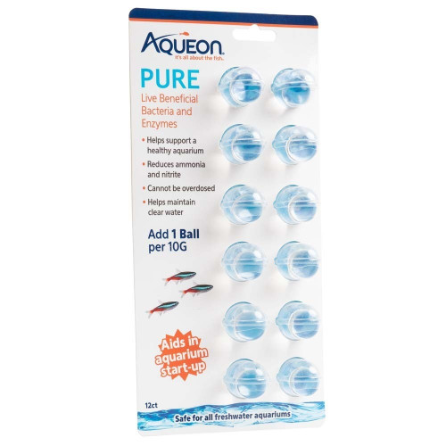 Aqueon Pure Live Beneficial Bacteria and Enzyme Ball 10gal/12pk