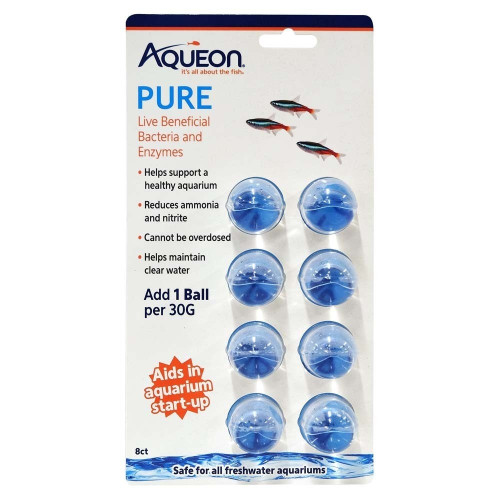 Aqueon Pure Live Beneficial Bacteria and Enzyme Ball 30gal/8pk