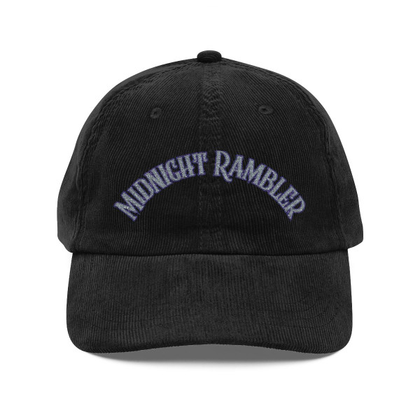Black corduroy cap