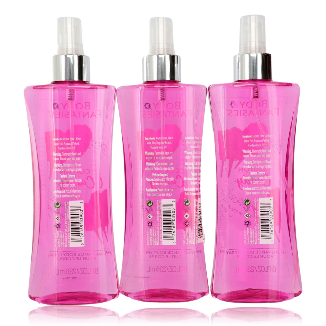 Cotton Candy by Body Fantasies, 3 Pack 8oz Fragrance Body Spray women