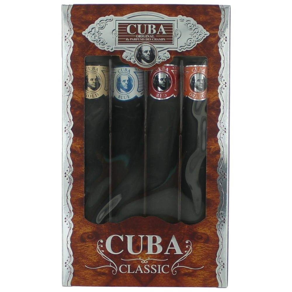 Cuba Classic by Cuba, 4 Piece Gift Set men with Orange, Red, Blue Cuba Classic by Cuba, 4 Piece Gift Set men with Orange, Red, Blue