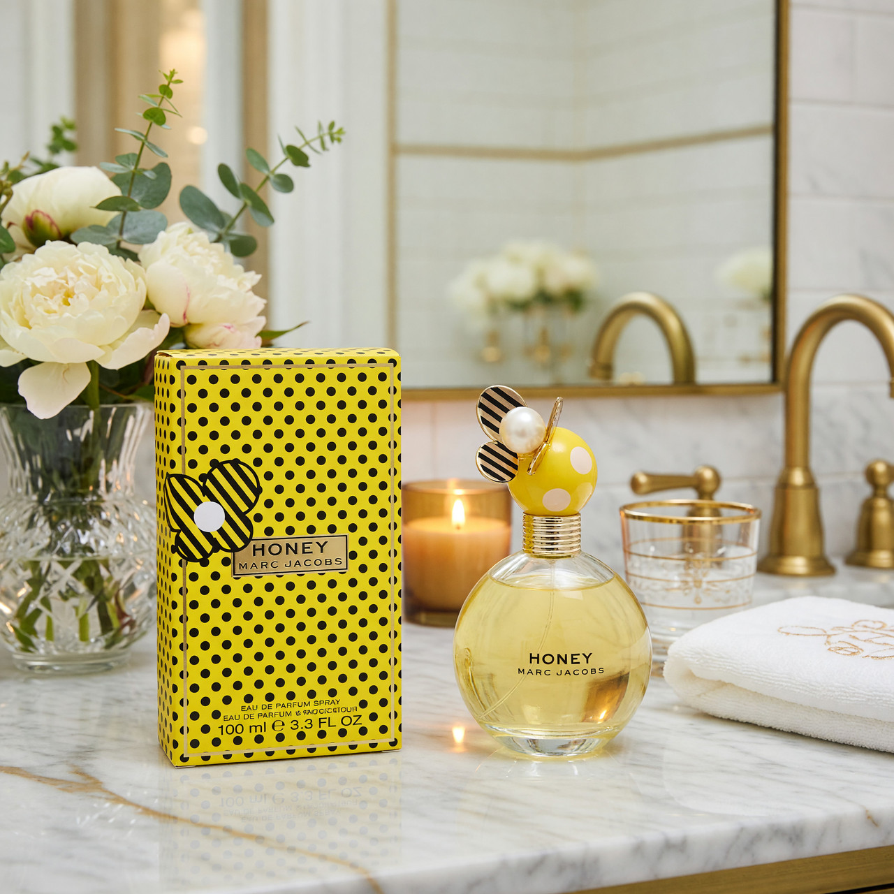 マークジェイコブス ハニー オードパルファム　ソリッドパヒューム　ポーチ Honey by Marc Jacobs, 3.3 oz EDP Spray for Women