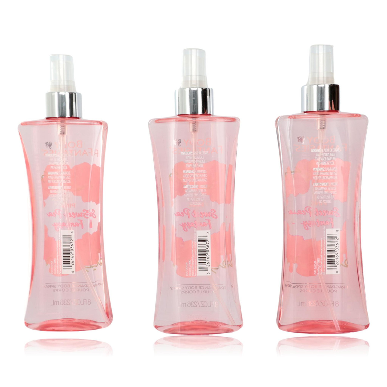 Pink Sweet Pea Fantasy by Body Fantasies, 3 Pack 8oz Fragrance