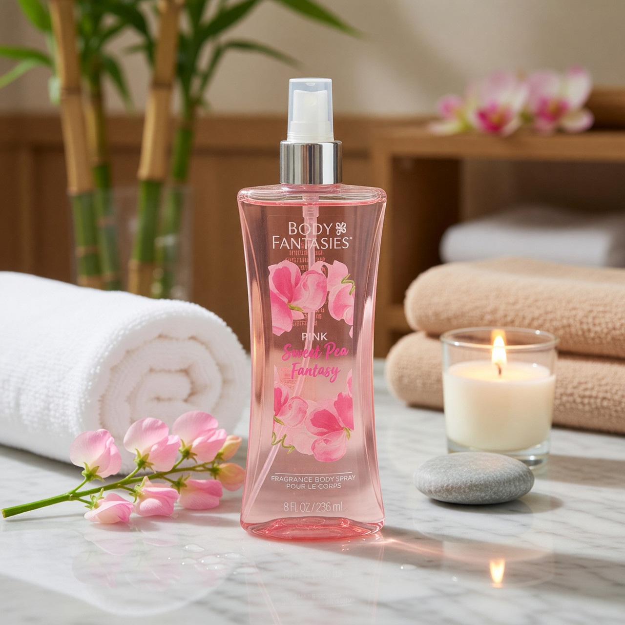 Pink Sweet Pea Fantasy by Body Fantasies, 8oz Fragrance Body Spray