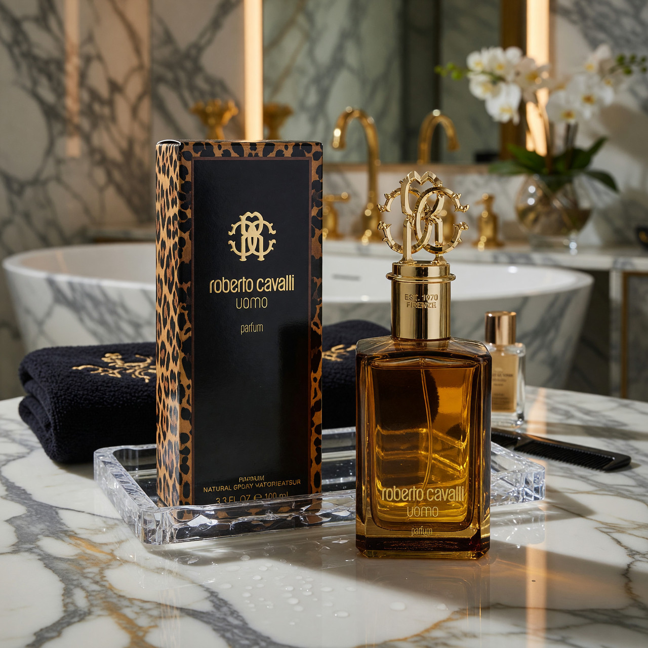 香水(男性用) Roberto Cavalli Uomo Parfum Roberto Cavalli Uomo by Roberto Cavalli, 3.3 oz Parfum Spray for Men