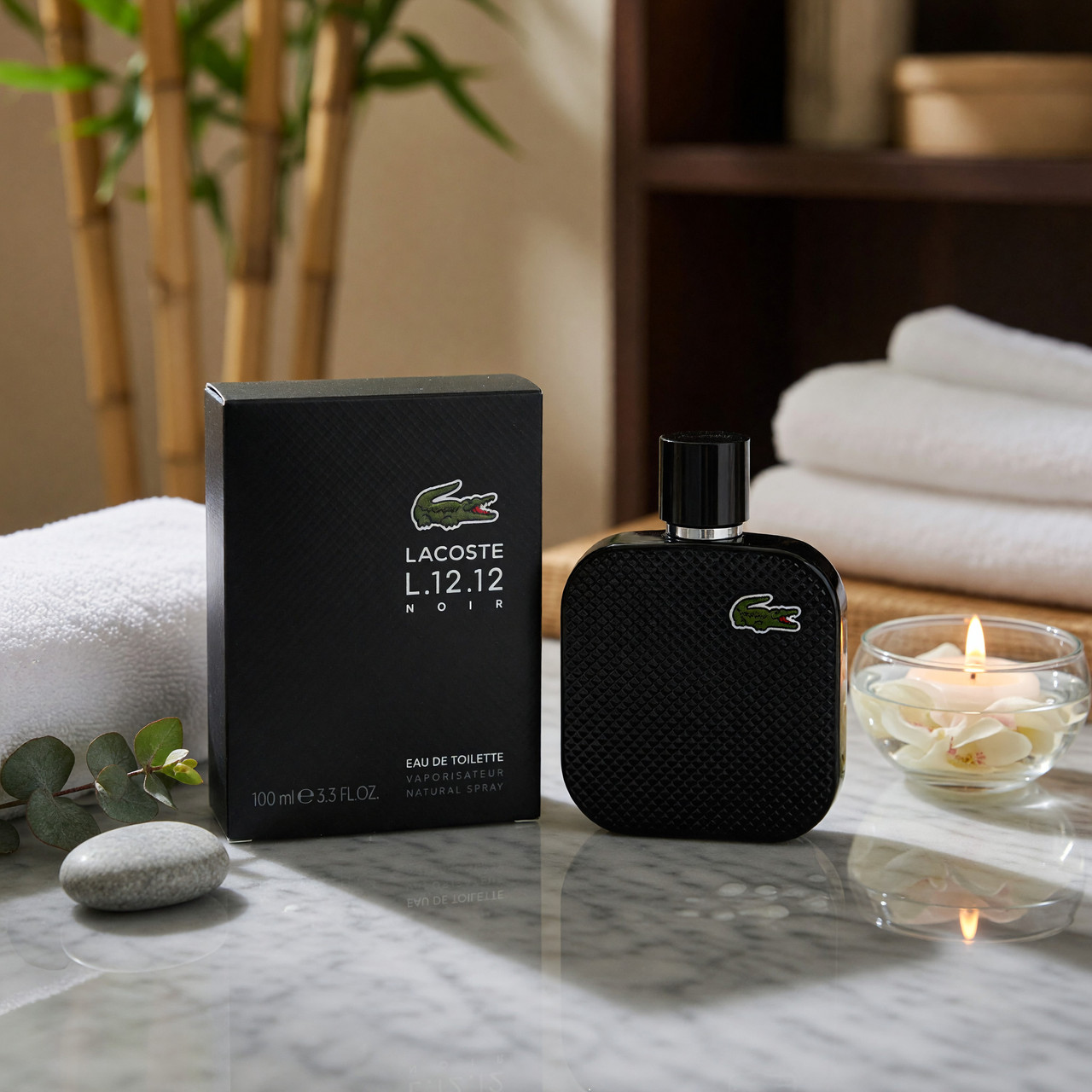 Lacose L. 12.12 Black Noir by Lacoste, 3.3 oz EDT Spray for Men