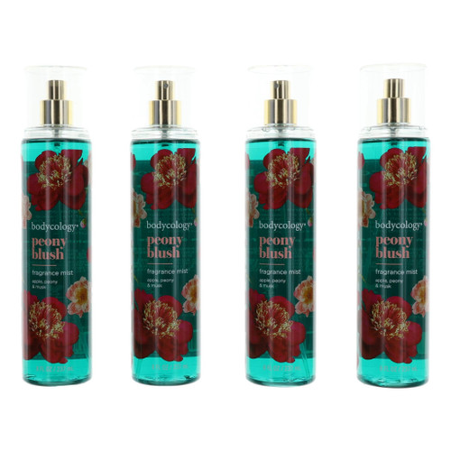 Peony Blush by Bodycology, 4 Pack 8 oz Fragrance Mist for Women