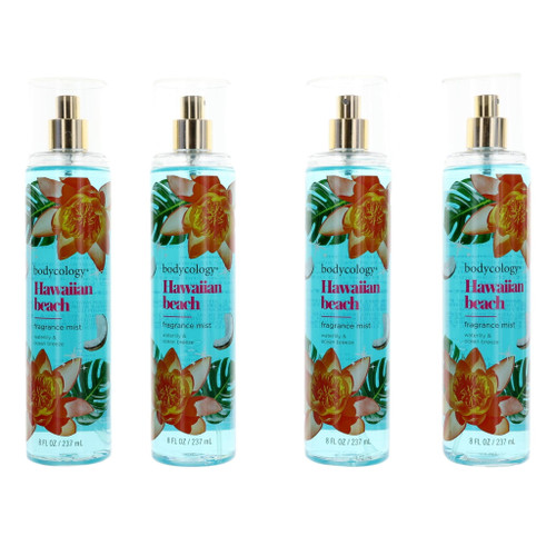 Hawaiian Beach by Bodycology, 4 Pack 8 oz Fragrance Mist for Women