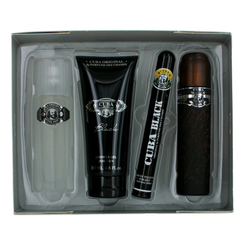 Cuba Black by Cuba, 4 Piece Gift Set for Men Cuba Black by Cuba, 4 Piece Gift Set for Men