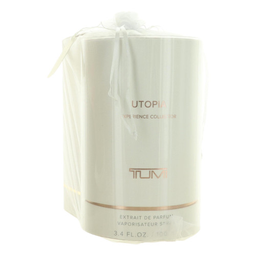 Utopia Experience Collector by Tumi, 3.4 oz Extrait de Parfum for Women with free body milk