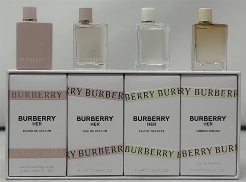 Burberry Her by Burberry 4 Piece Variety Mini Gift Set for Women Outlet