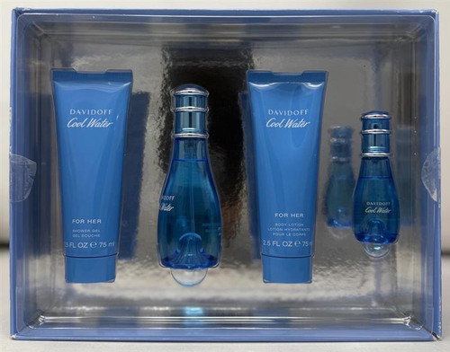 Cool Water by Davidoff 4 Piece Gift Set for Women Outlet Z27