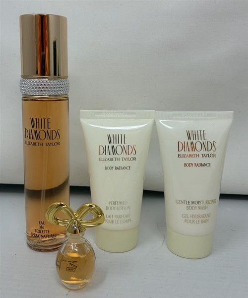 White Diamonds by Elizabeth Taylor 4 Piece Gift Set for Women (With 1.7 oz) Outlet Unboxed
