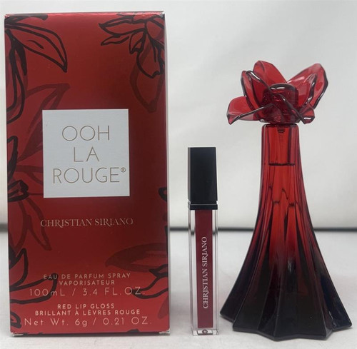 Ooh La Rouge by Christian Siriano 3.4 oz Eau De Parfum Spray for Women with Lip Gloss Outlet