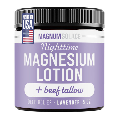 Nighttime Magnesium Lotion with Beef Tallow, 5oz Lotion - Lavender