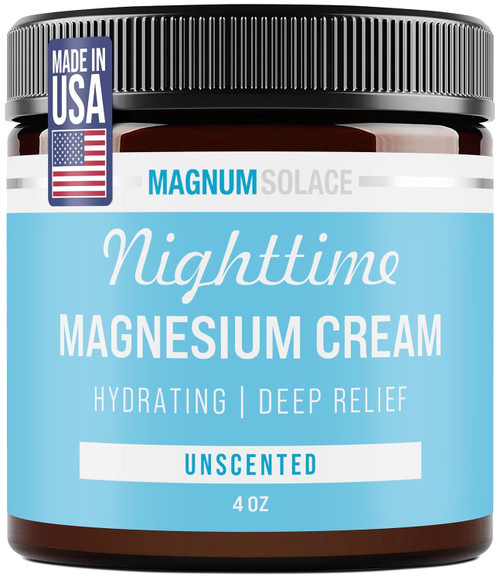 Nighttime Magnesium Cream by Magnum Solace, 5 oz Lotion - Unscented