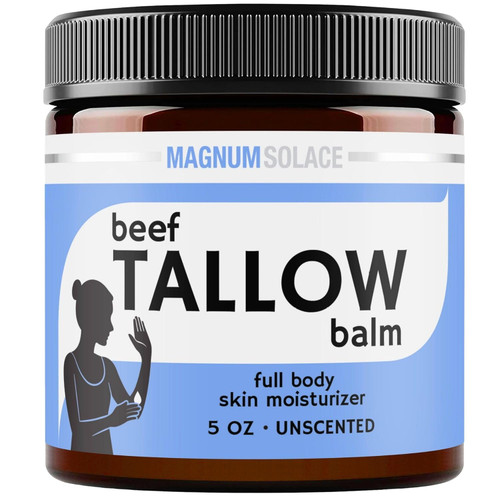 Beef Tallow Balm by Magnum Solace, 5 oz Full Body Skin Moisturizer 