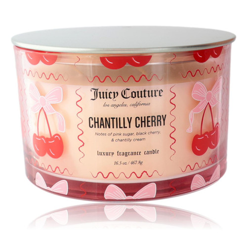  Juicy Couture 16.5 oz Soy Wax Blend 3 Wick Candle - Chantilly Cherry 