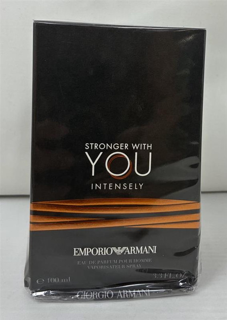 Stronger With You Intensely by Emporio Armani 3.4 oz Eau De Parfum Spray for Men Outlet (beat up box)