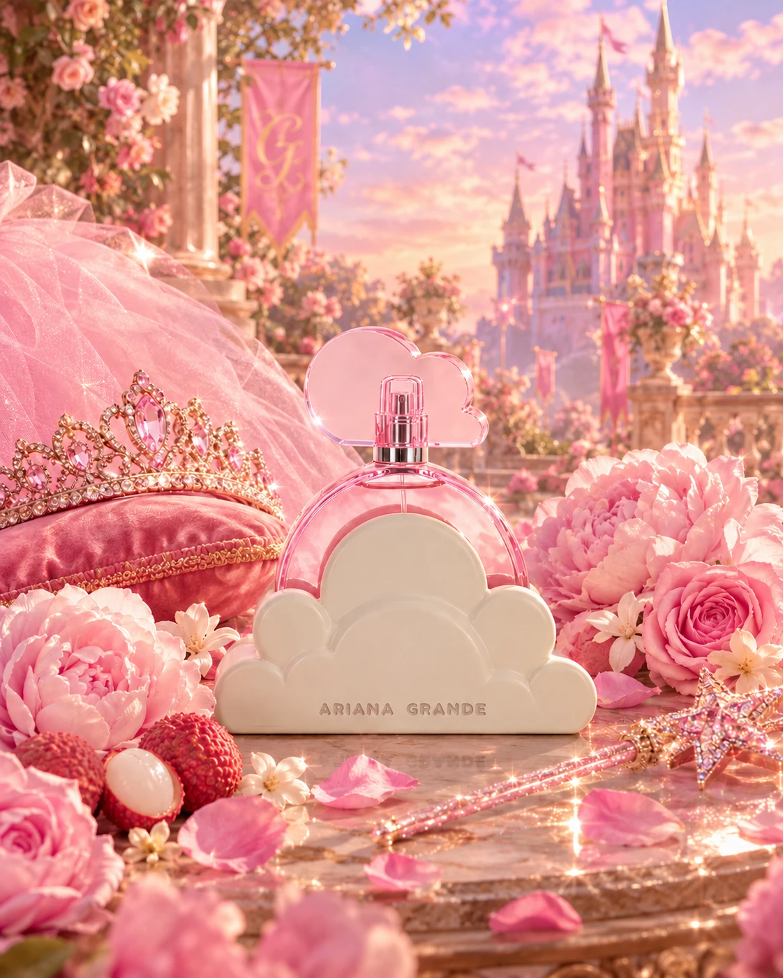 How to DIY a Glinda Costume from Wicked, paired with Cloud Pink by Ariana Grande