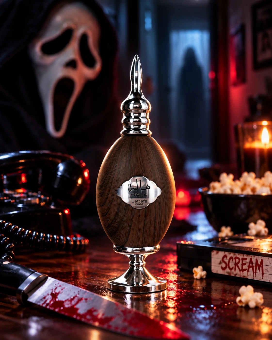 How to DIY a Ghostface Costume from Scream, paired with Hala by Lattafa