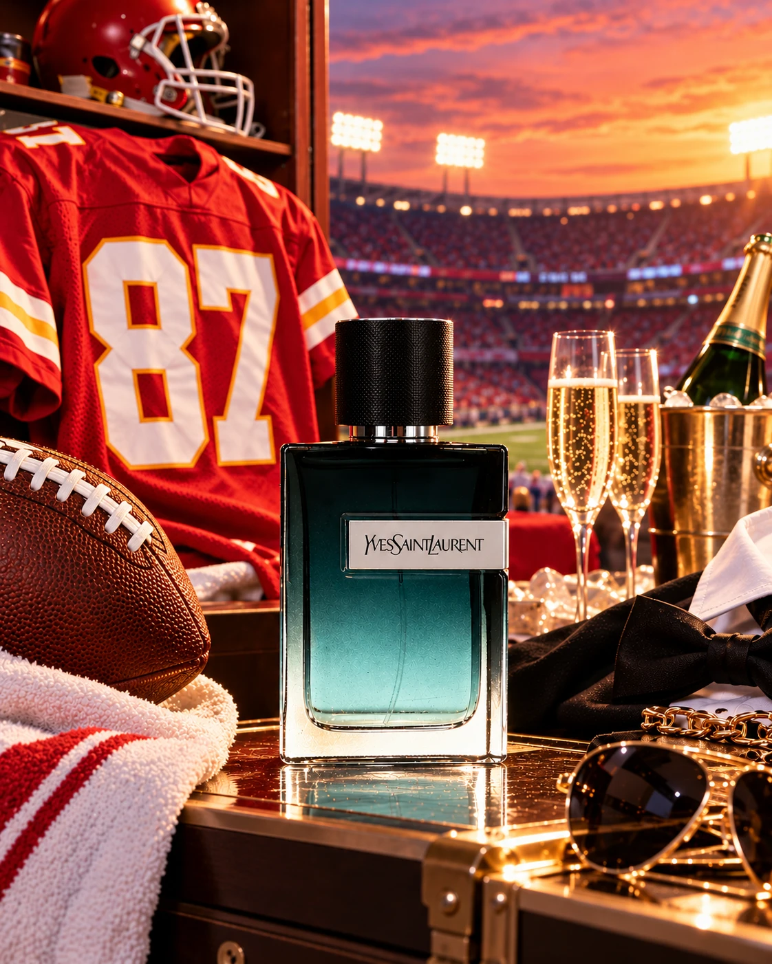 How to DIY a Travis Kelce Costume, paired with Y by Yves Saint Laurent