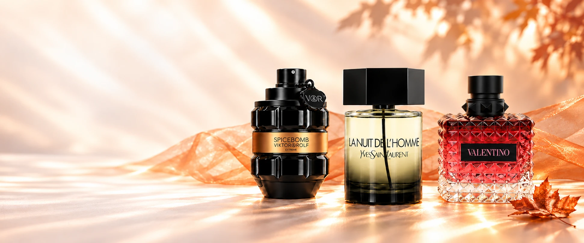 Spicebomb Extreme, La Nuit de L'Homme and Valentino Born in Roma on an autumn backdrop