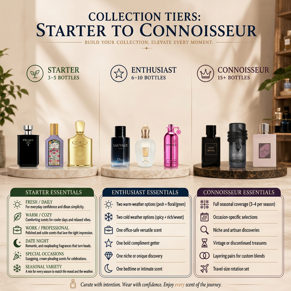 A visual guide to collection tiers, from starter to connoisseur