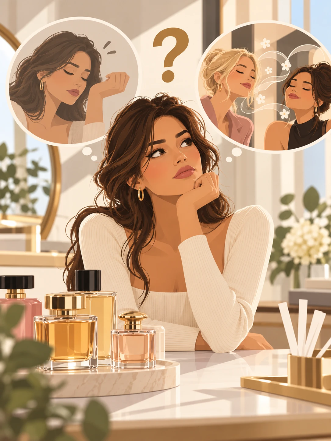 Nose blind versus a weak fragrance: on one side a strong scent trail the wearer no longer notices, on the other a bottle whose scent has genuinely faded