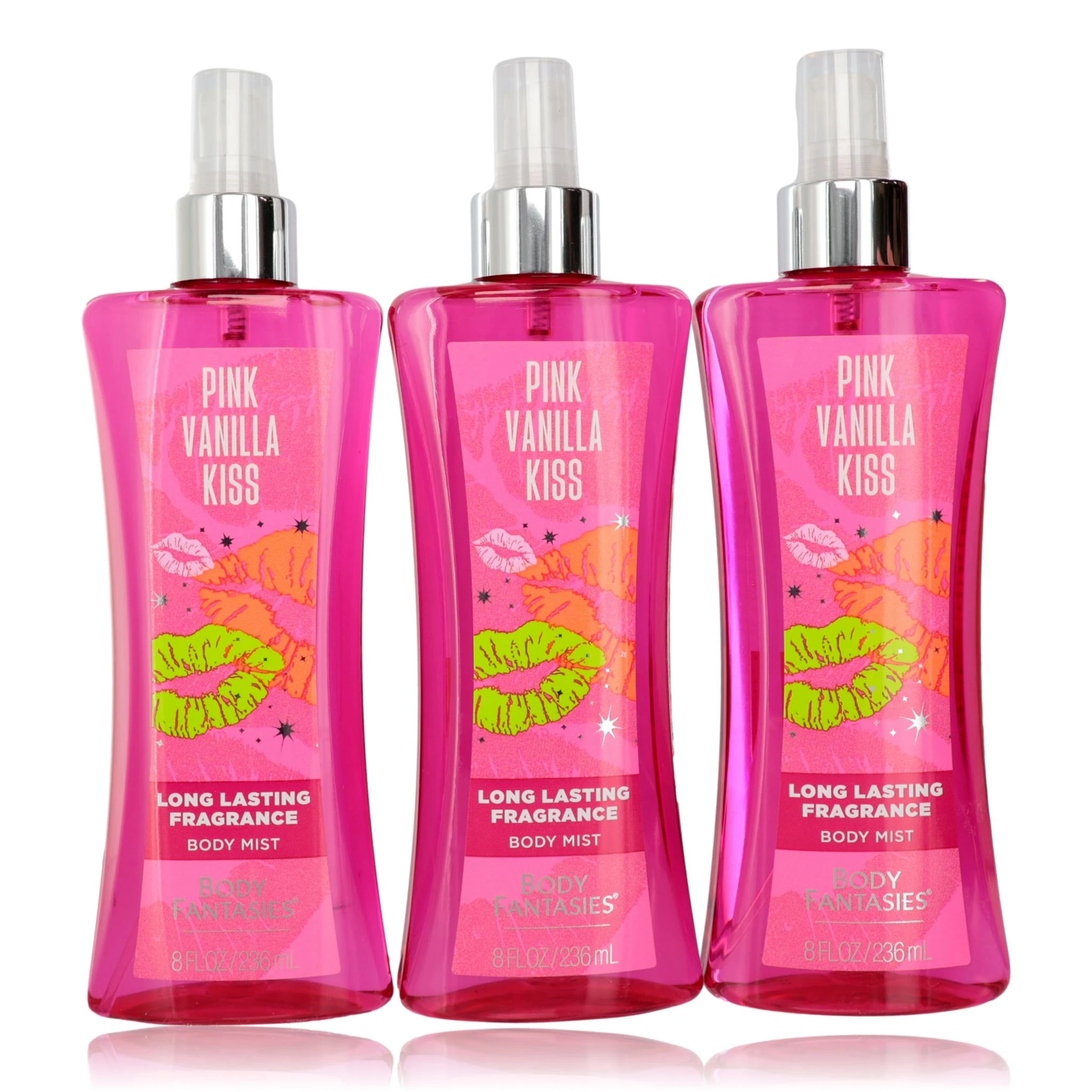 Pink Vanilla Kiss Fantasy by Body Fantasies, 8 oz Fragrance Body Spray for Women