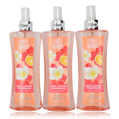 Sweet Sunrise Fantasy by Body Fantasies, 3 Pack 8oz Fragrance Body
