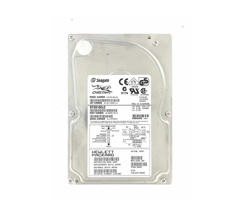 A3713-69750 - HP 9.1GB 10000RPM Ultra-2 SCSI 80-Pin 3.5" HDD
