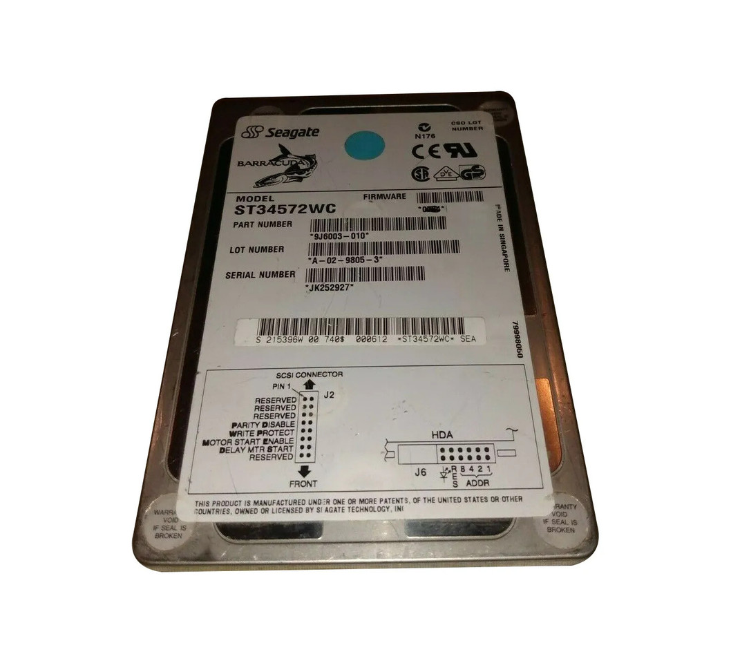 9J6003-010 - Seagate 4.55GB 7200RPM Ultra SCSI 3.5" HDD