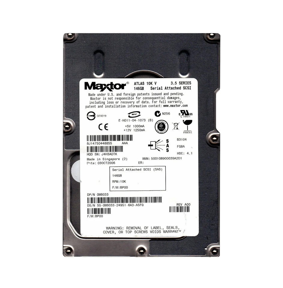 8J147S0448855 - Maxtor 146GB 10K RPM SAS 3.5" HDD