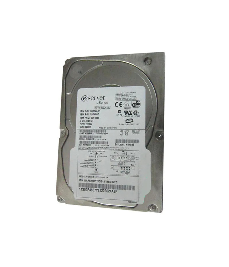 09P4867 - IBM 9.1GB 10000RPM Ultra160 SCSI 68-Pin 3.5" HDD