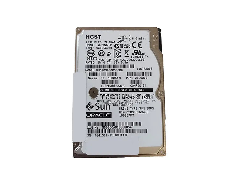 0B26019 - HGST 300GB 10K RPM SAS 6Gb/s 2.5" HDD