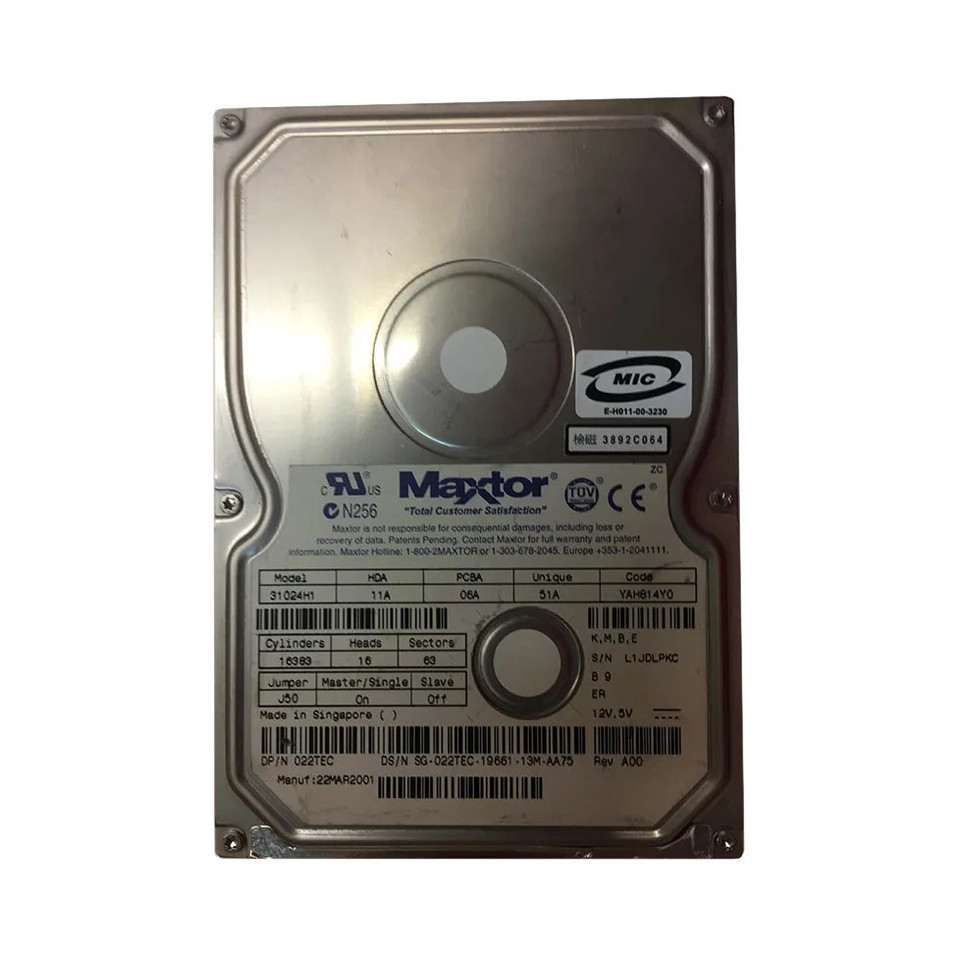 022TEC - Dell 10.2GB 5400RPM ATA-100 3.5" HDD
