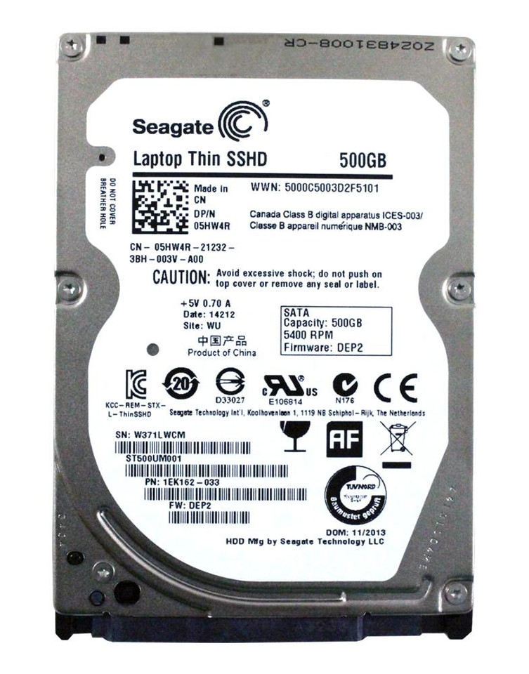 05HW4R - Dell 500GB 5400RPM SATA 6Gb/s 2.5" HDD