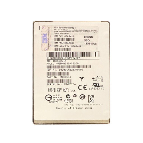 00AR484 - IBM 800GB SAS 12Gb/s 2.5" SSD