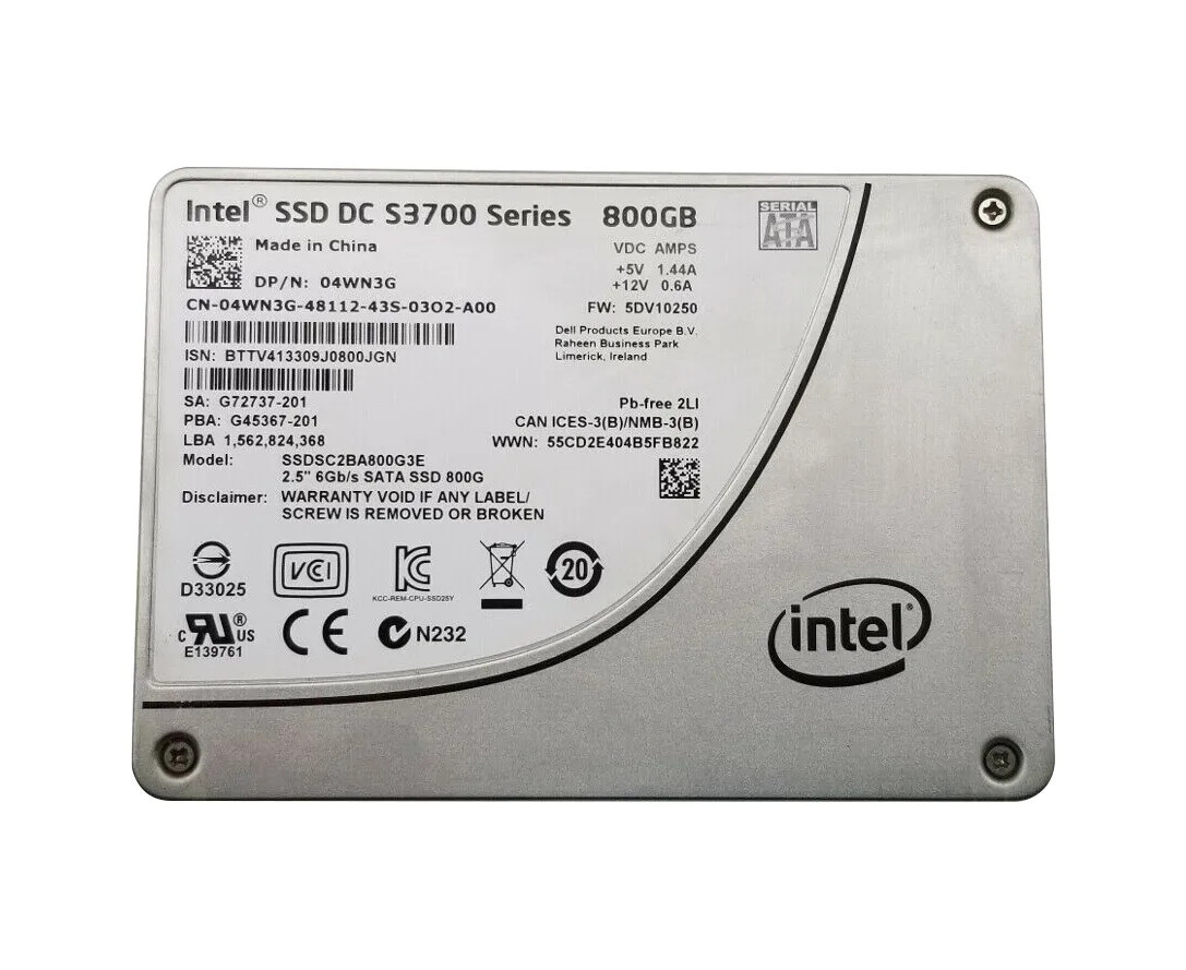 04WN3G - Dell 800GB SATA 6Gb/s 2.5" MLC SSD