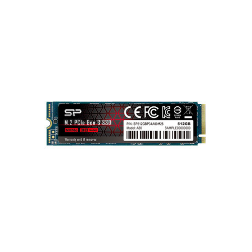 SU512GBP34A80M28AB - Silicon Power 512GB PCIe 3.0 NVMe M.2 2280 SSD