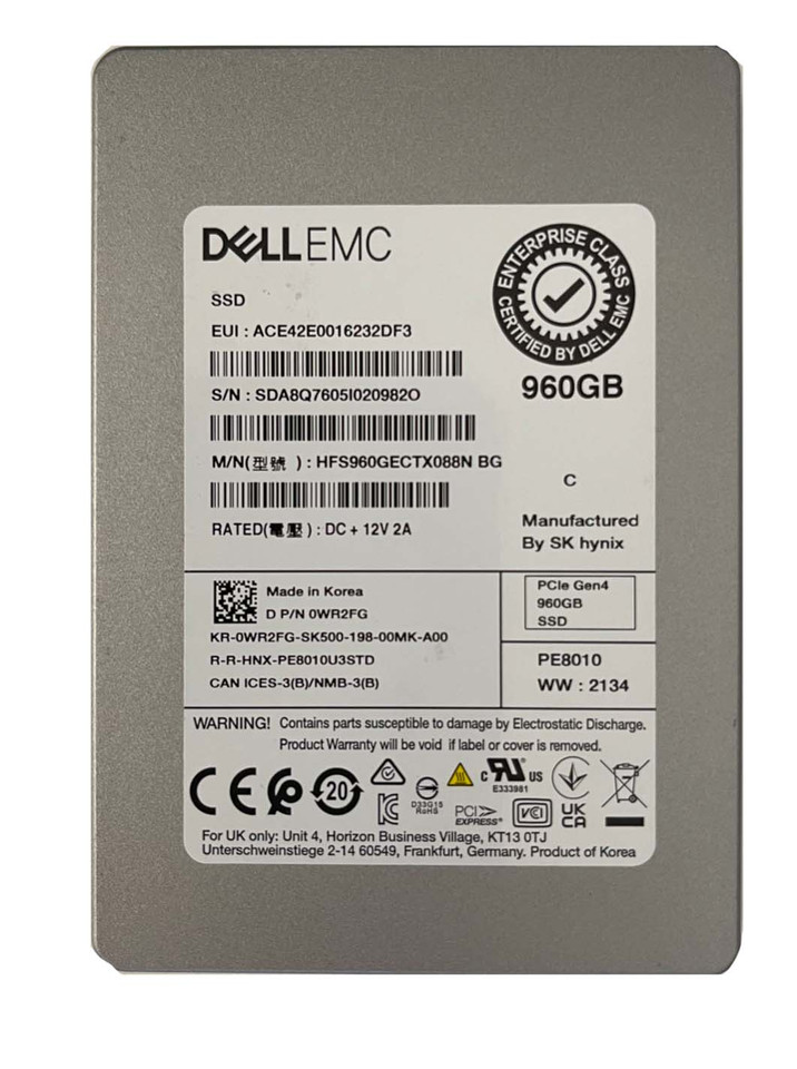 HFS960GECTX088N - Dell 960GB PCIe x4 NVMe U.2 2.5" SSD