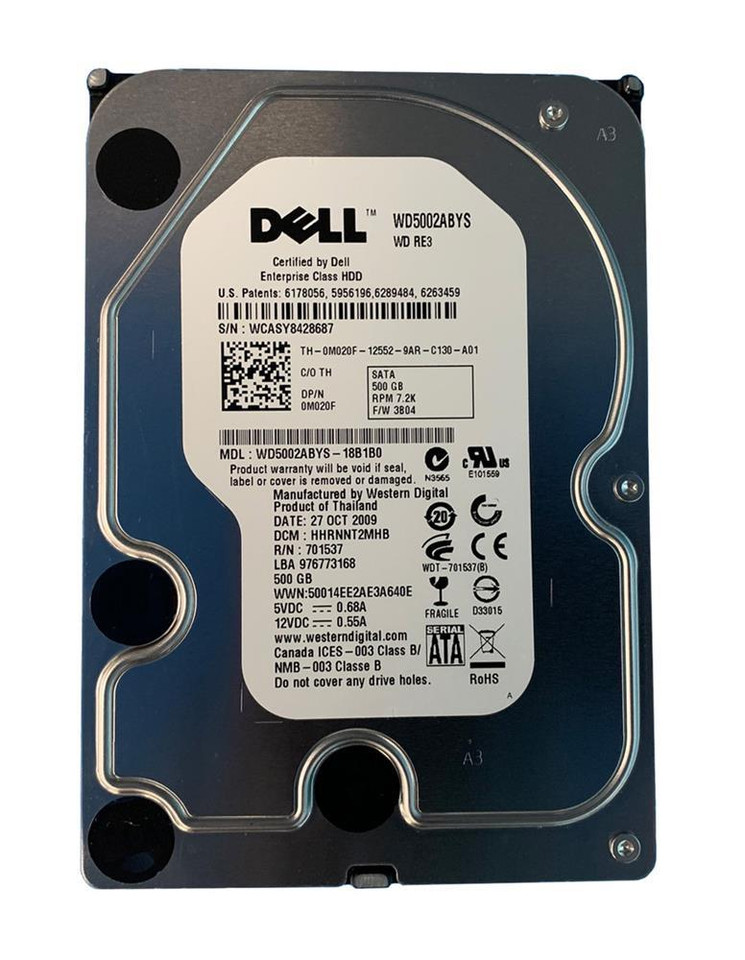08PDNC - Dell 500GB 7200RPM SATA 3Gbps 2.5" HDD