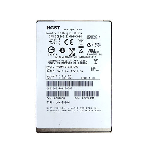 0B31068 - HGST 1.6TB SAS 12Gb/s 2.5" Enterprise SSD