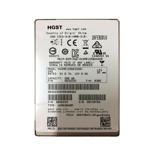 0B32233 - Hitachi 500GB SAS 12Gb/s 2.5" Read Intensive SSD